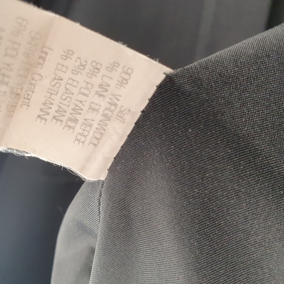 Theory Collarless Virgin Wool Open Front Black Blazer Size 00 - Picture 7 of 9